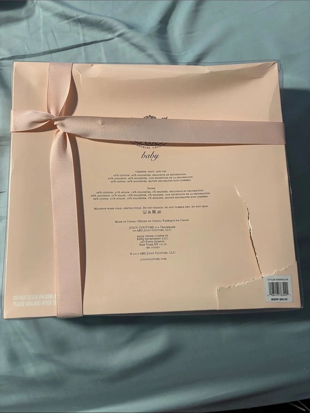 Juicy Couture Pink and White Baby Layette Gift Set